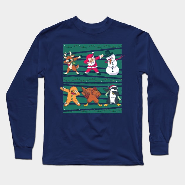 Christmas Dab Long Sleeve T-Shirt by Safdesignx